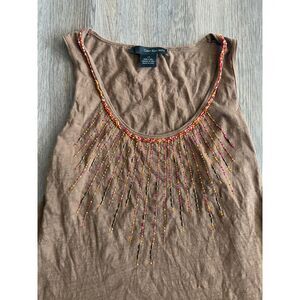 Calvin Klein Jeans Beaded Scoop Neck Tank
